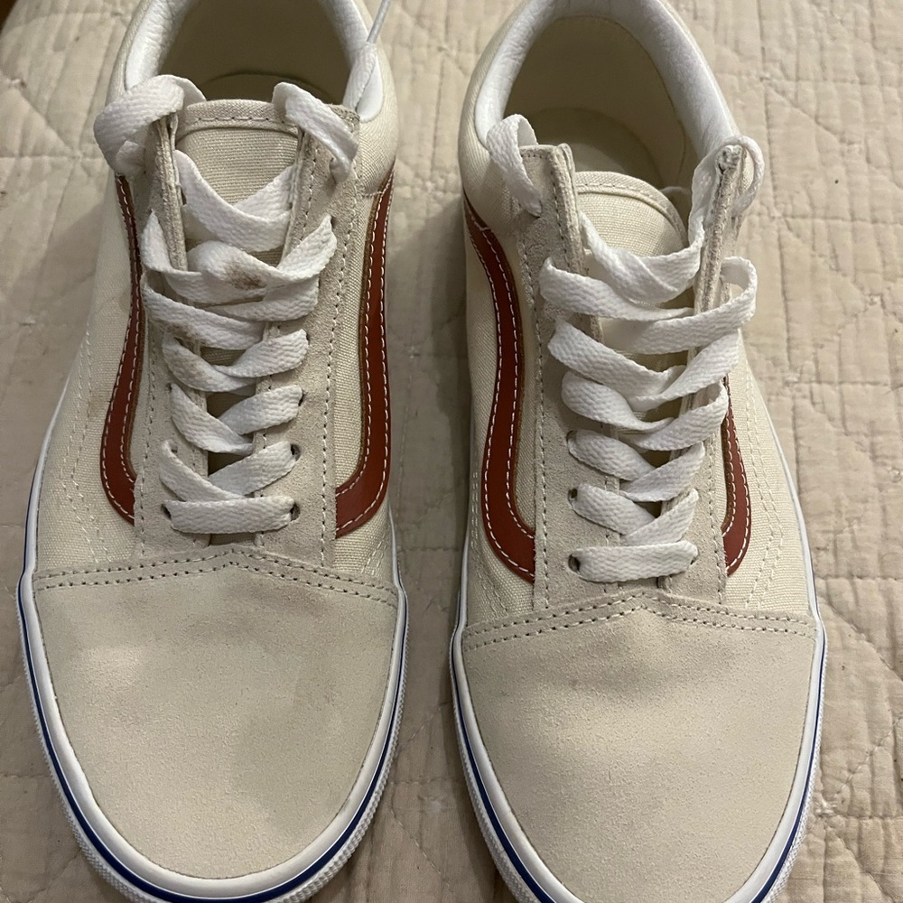 Vans Cream and Brown Men's Sneakers